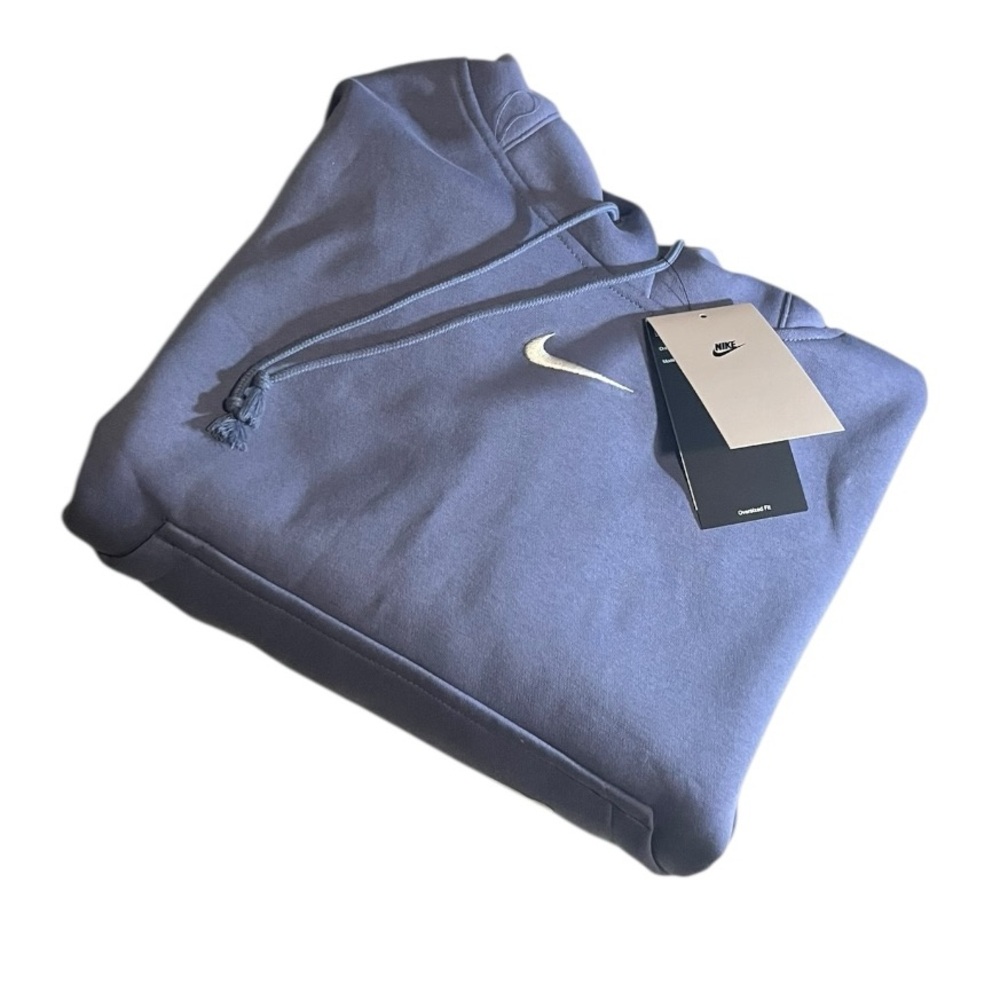 Nike Sportswear Phoenix Fleece Oversized Pullover Hoodie Sweatshirt Medium Blue - Picture 4 of 11
